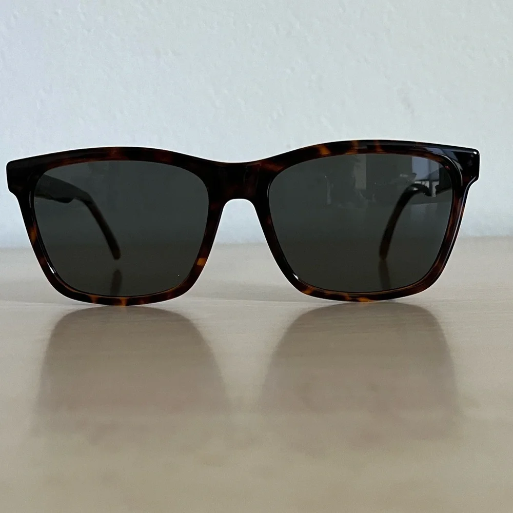 Saint Laurent Brown Tortoiseshell Havana Grey Lens Sunglasses BNWOT Unisex Paris - Picture 5 of 14